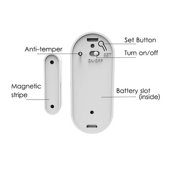 Tuya Smart WiFi/Zigbee Сензор за врата Детектори за отворена/затворена врата Wifi Домашна аларма Съвместим с приложението Alexa Google Home Smart Life