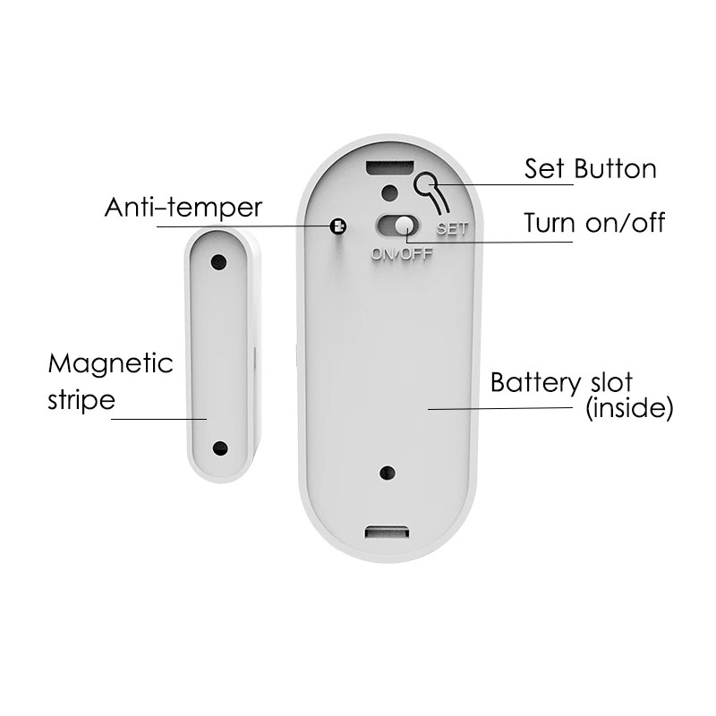 Tuya Smart WiFi/Zigbee Senzor ușă Detectoare ușă deschisă/închisă Alarmă Wifi Acasă Compatibilă cu aplicația Alexa Google Home Smart Life