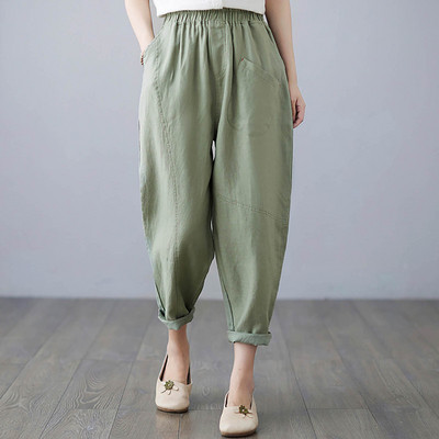 Γυναικείο ελαφρύ ελαστικό παντελόνι χαρέμι στη μέση Cargo παντελόνι