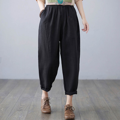 Γυναικείο ελαφρύ ελαστικό παντελόνι χαρέμι στη μέση Cargo παντελόνι