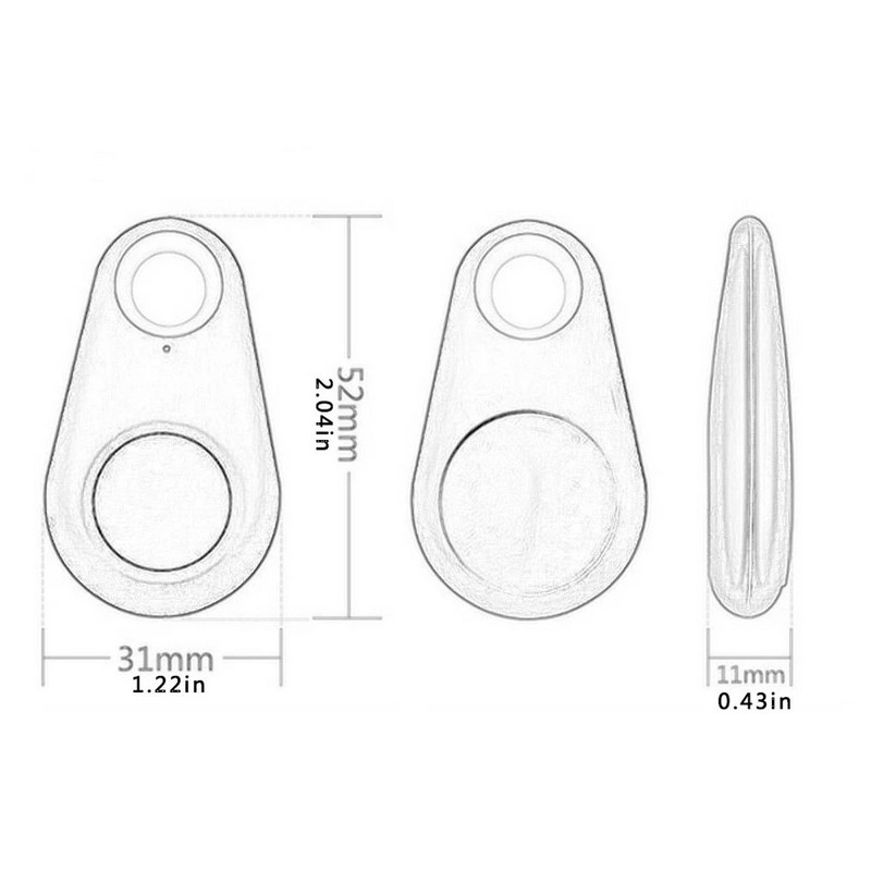 Mini Fashion Smart Dog Lemmikloomad Bluetooth 4.0 GPS-jälgija kaotsiminekuvastane alarmsilt Juhtmevaba lapsekoti rahakoti võtmeotsija