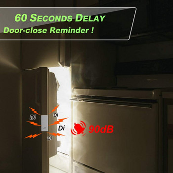 Συναγερμός παραθύρου πόρτας Wsdcam Εξαιρετικά λεπτός ασύρματος συναγερμός ψυγείου 90dB Συναγερμοί πόρτας για παιδιά Ασφαλής συναγερμός παραθύρου πισίνας 60 δευτερόλεπτα καθυστέρηση
