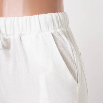 Ίσιο μασίφ ελαστικό παντελόνι με περικοπή μέσης Γυναικείο παντελόνι casual