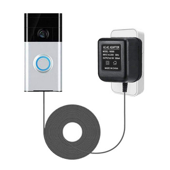 Μετασχηματιστής AC Doorbell, 18V 500MA Doorbell Transformer, 10M Cable, Compatible Ring Doorbell, Video Doorbell EU Plug