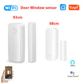 Tuya Smart Wifi Senzor fereastră ușă Deschidere Închidere Detector Notificare aplicație Alarma de securitate la domiciliu cu Alexa Google Home Smart Life