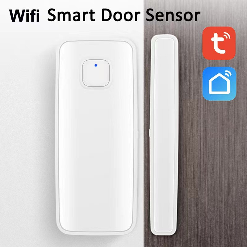 Tuya Smart Wifi Senzor fereastră ușă Deschidere Închidere Detector Notificare aplicație Alarma de securitate la domiciliu cu Alexa Google Home Smart Life