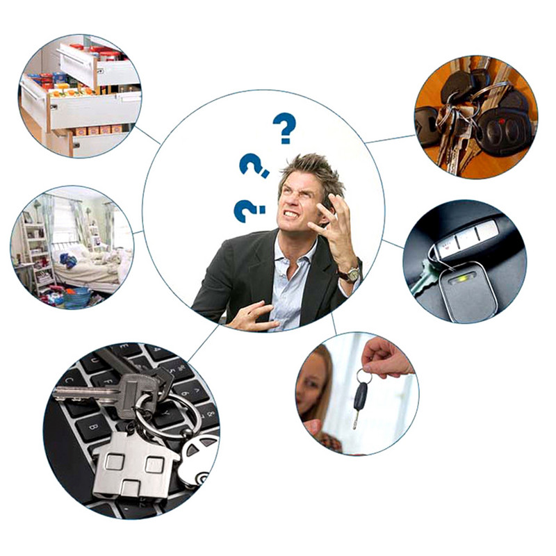 Didmeninis belaidis 10 m apsaugos nuo pametimo signalizacijos raktų ieškiklio lokatorius Raktų pakabuko švilpuko garsas su LED lempute Mini raktų ieškiklis, apsaugantis nuo pametimų