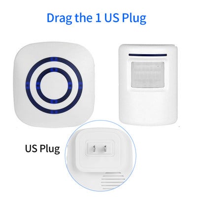 Intelligens infravörös érzékelő mozgásérzékelő automatikus vezeték nélküli csengő bolt Piac Otthon Üdvözlő ajtócsengő 38 csengő EU USA csatlakozó
