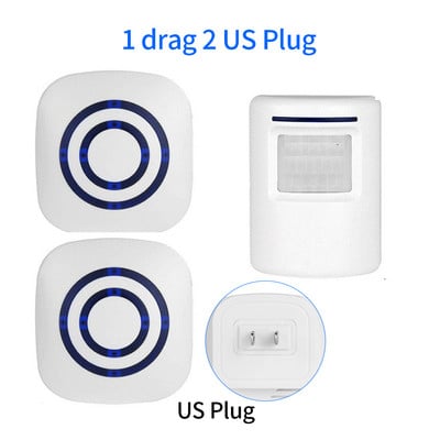 Intelligens infravörös érzékelő mozgásérzékelő automatikus vezeték nélküli csengő bolt Piac Otthon Üdvözlő ajtócsengő 38 csengő EU USA csatlakozó