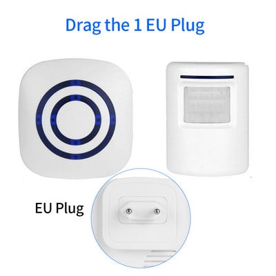 Intelligens infravörös érzékelő mozgásérzékelő automatikus vezeték nélküli csengő bolt Piac Otthon Üdvözlő ajtócsengő 38 csengő EU USA csatlakozó