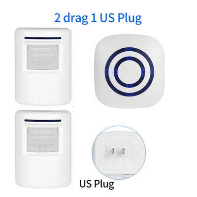 Intelligens infravörös érzékelő mozgásérzékelő automatikus vezeték nélküli csengő bolt Piac Otthon Üdvözlő ajtócsengő 38 csengő EU USA csatlakozó
