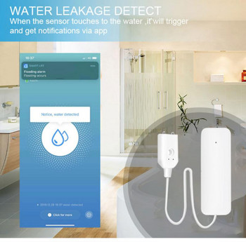 CORUI Tuya Zigbee Аларма за изтичане на вода Сензор за изтичане на вода Детектор Предупреждение за наводнение Съвместим с Alexa Google Home Smart Life