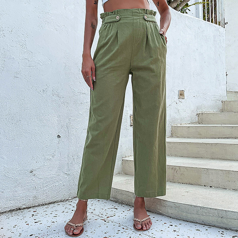 Moteriškos mados kelnės Elastinės laisvalaikio kelnės apkarpytos kelnės su kišenėmis Moteriškos laisvalaikio suknelės kelnės Moteriškos kelnės laisvalaikio darbo raštas