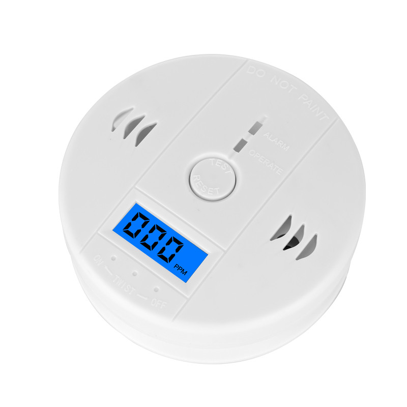 Senzor LCD de CO de înaltă sensibilitate pentru acasă Funcționează fără fir Sunet de sirenă de 85 dB încorporat Detector de alarmă de avertizare de otrăvire de monoxid de carbon