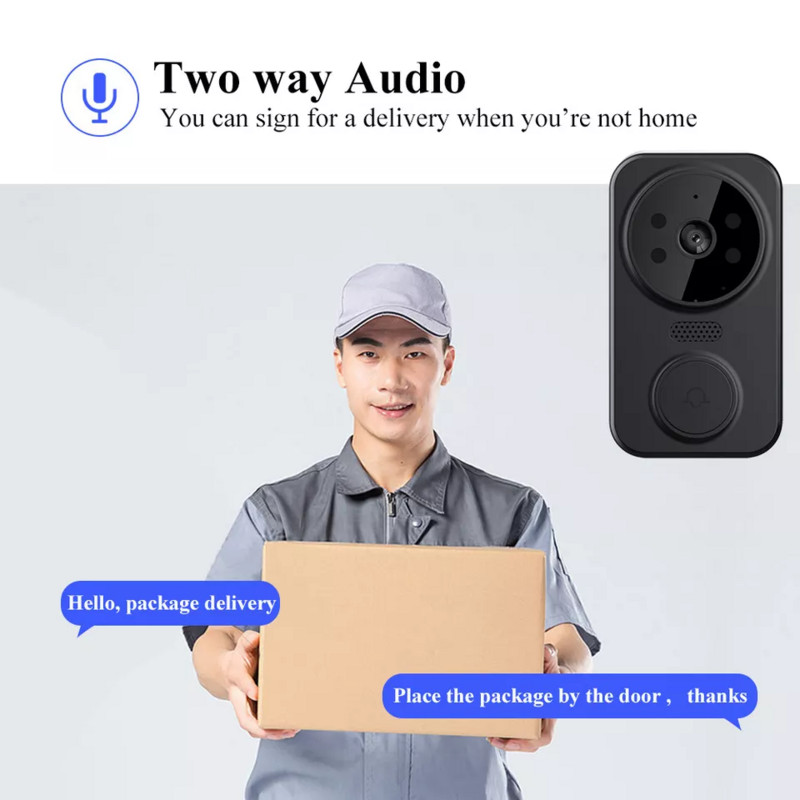 Tuya Smart Video Doorbell HD kültéri vezeték nélküli ajtócsengő Smart Life WiFi kamera kaputelefon biztonsági védelem