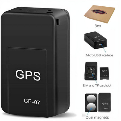 GF-07 Mini GPS Tracker Magnetski SOS uređaj za praćenje na dugom čekanju za praćenje lokacije vozila/automobila/osobe/kućnog ljubimca Lokator u stvarnom vremenu