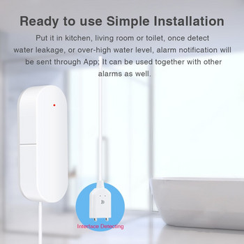 Tuya WiFi Αισθητήρας Διαρροής Νερού Έξυπνος Ανιχνευτής Διαρροής Νερού Σπίτι Προειδοποίηση Πλημμύρας Προστασία Ασφάλειας Υπερχείλισης μέσω Smart Life