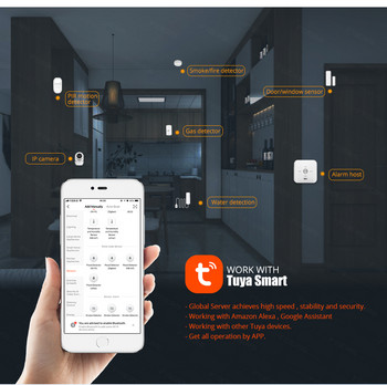 Tuya ZigBee 3.0 Smart Sensor Water Ανιχνευτής διαρροής Ο συναγερμός διαρροής νερού πλημμύρας λειτουργεί με Tuya Zigbee Hub