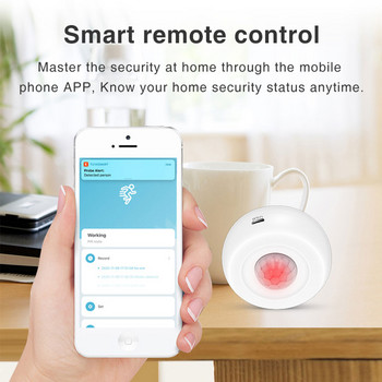 Tuya Smart WiFi PIR ανιχνευτής κίνησης Αισθητήρας συναγερμός Υπέρυθρη κίνηση Αισθητήρας ανθρώπινου σώματος Η εφαρμογή Smart Life λειτουργεί με την Alexa