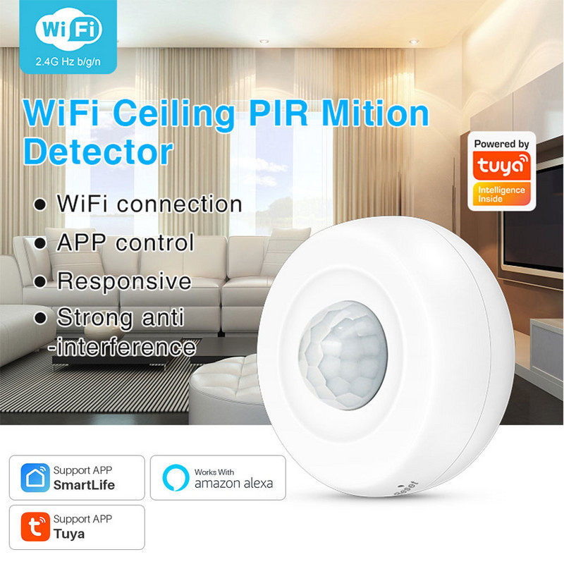 Tuya Smart WiFi PIR liikumisdetektori anduri häire infrapuna liikumisanduri inimkeha andur Smart Life APP töötab koos Alexaga