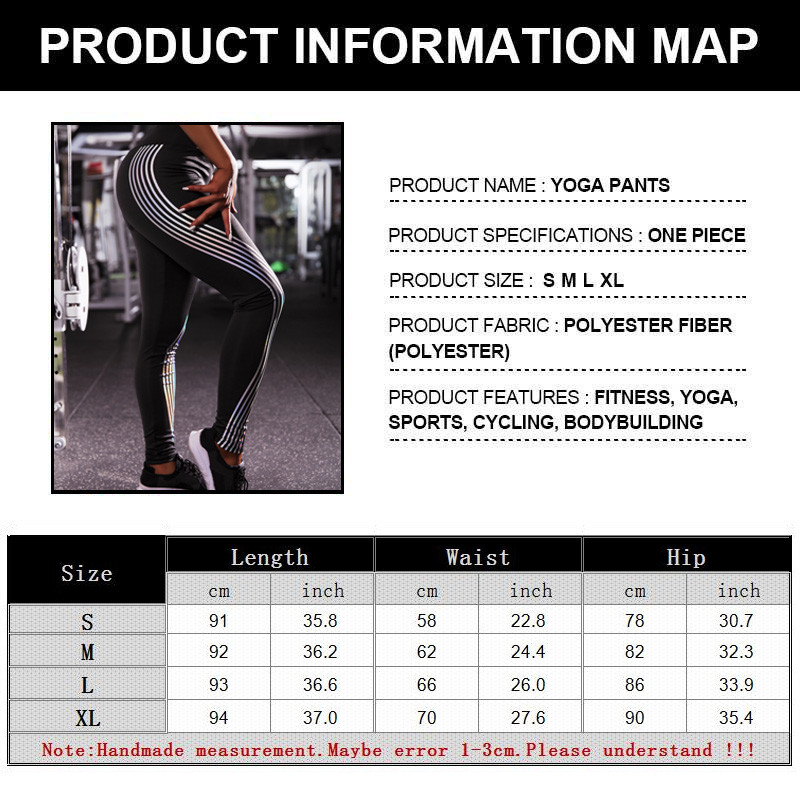 Fényvisszaverő Lézer Jóga Nadrág Csíkos Sport Vékony Harisnya Push Up Magas derekú Testépítés Futás Leggings Sportruházat