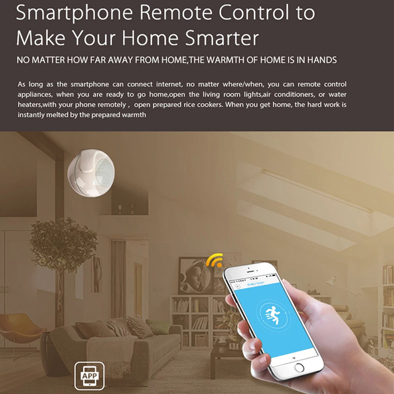 TUYA Smart Wifi PIR senzor pokreta Ugrađena baterija Alarm Pasivni infracrveni detektor za kućnu automatizaciju Kućni alarmni sustav Tuya