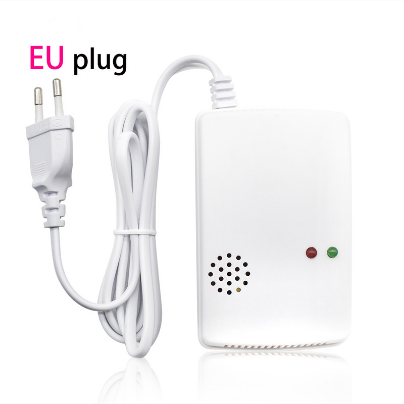 Detector de scurgeri de gaz cu priză UE Senzor combustibil propan butan metan gaz natural sistem de alarmă de avertizare de siguranță pentru casă