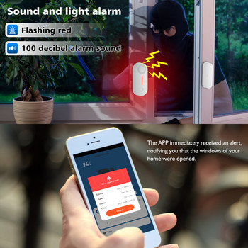 Tuya Smart Wifi Door Sensor Open/Close Detector App ειδοποίηση Υποστήριξη λειτουργίας με μπαταρία Alexa Google Home No Need Hub