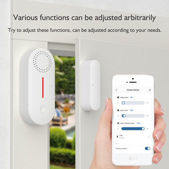 Tuya Smart Wifi Door Sensor Open/Close Detector App ειδοποίηση Υποστήριξη λειτουργίας με μπαταρία Alexa Google Home No Need Hub