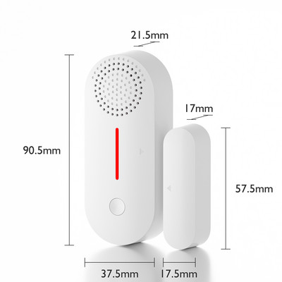 „Tuya Smart Wifi“ durų jutiklis atidarymo / uždarymo detektoriaus programos pranešimas, veikiantis su baterija, palaikymas „Alexa Google Home“ Nereikia šakotuvo