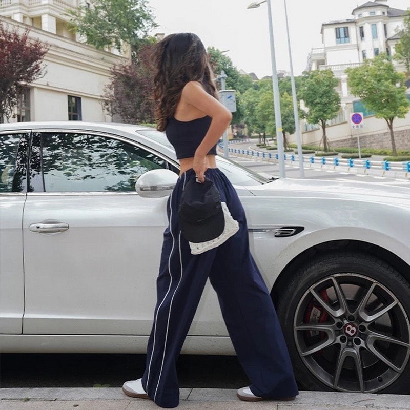 Hétköznapi táskás nadrágok női vintage túlméretezett hip-hop kocogók Harajuku utcai ruházat BF női melegítőnadrág széles szárú nadrág