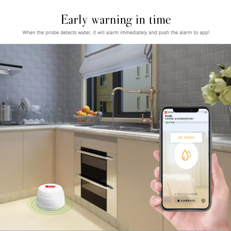 CORUI vízbemerítő érzékelő WiFi árvíz vízszivárgás érzékelő riasztó Vízálló Smart Home Security Smart Life APP távfelügyelet