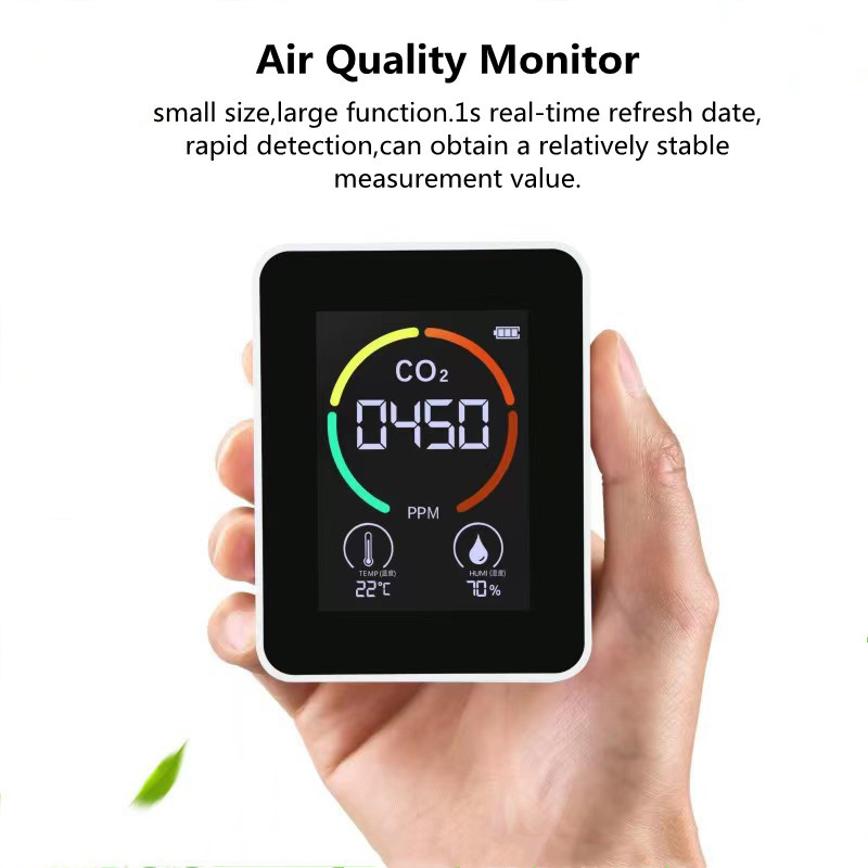 Detector multifuncțional de CO2 Contor de dioxid de carbon Seră Depozit Calitatea aerului Temperatura Umiditate Monitor Senzor CO2 de interior