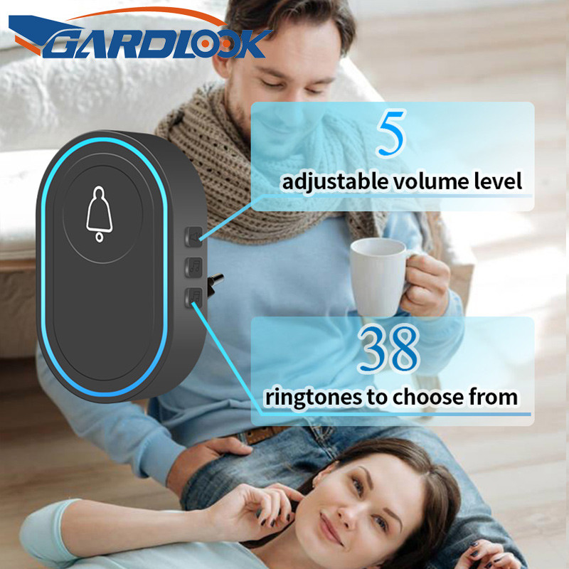 Bezvadu 433Mhz durvju zvans GARDLOOK Intelligent Welcome Home Signalizācijas sistēma EU US Plug Smart Door Bell