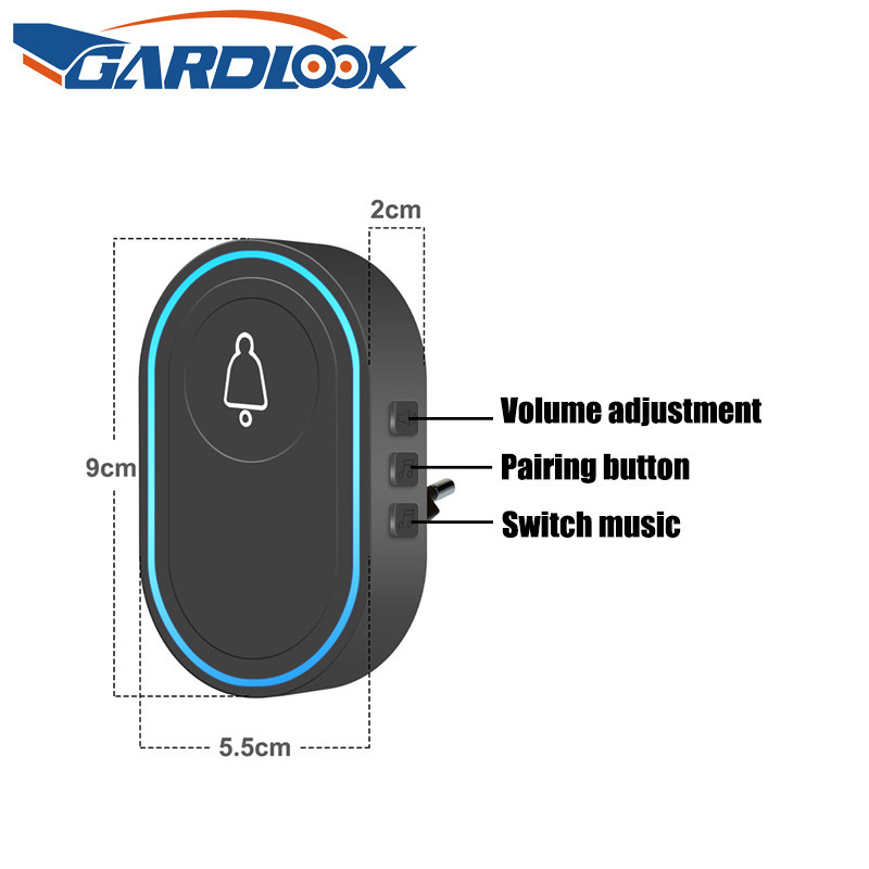 Bezvadu 433Mhz durvju zvans GARDLOOK Intelligent Welcome Home Signalizācijas sistēma EU US Plug Smart Door Bell