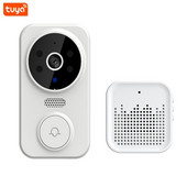 Sonerie video inteligentă Tuya Cameră HD fără fir PIR Detectare mișcare Alarma IR Sonerie de securitate pentru ușă Interfon WiFi pentru apartament acasă