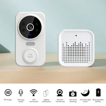 Tuya Smart Video Doorbell Wireless HD Camera PIR Motion Detection IR Alarm Security Door Bell WiFi Intercom for Home Apartment