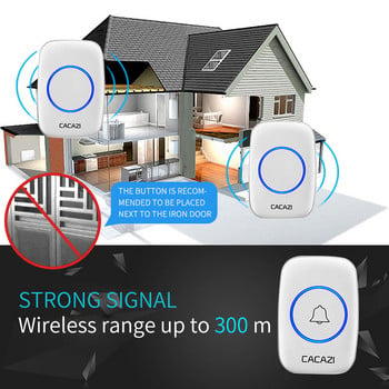 Home Welcome Doorbell Интелигентен безжичен звънец Водоустойчив 300M Дистанционен DC Захранван от батерии Call Ring Интелигентен звънец на вратата