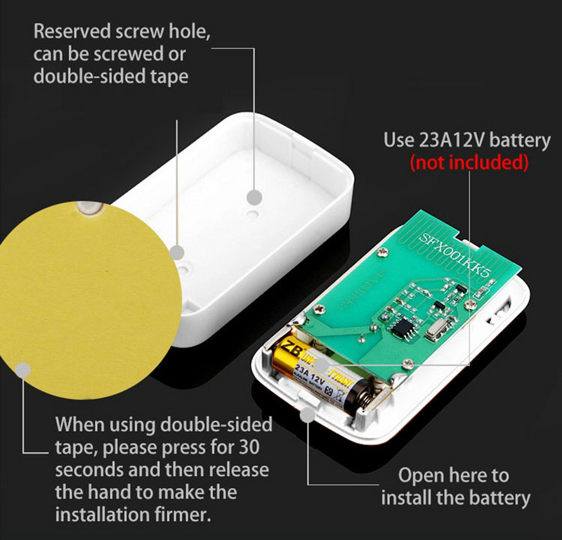 Kezdőlap Üdvözöljük Ajtócsengő Intelligens Vezeték nélküli Csengő Vízálló 300M Távirányító, Egyenáramú, elemmel működő hívócsengő Intelligens ajtócsengő