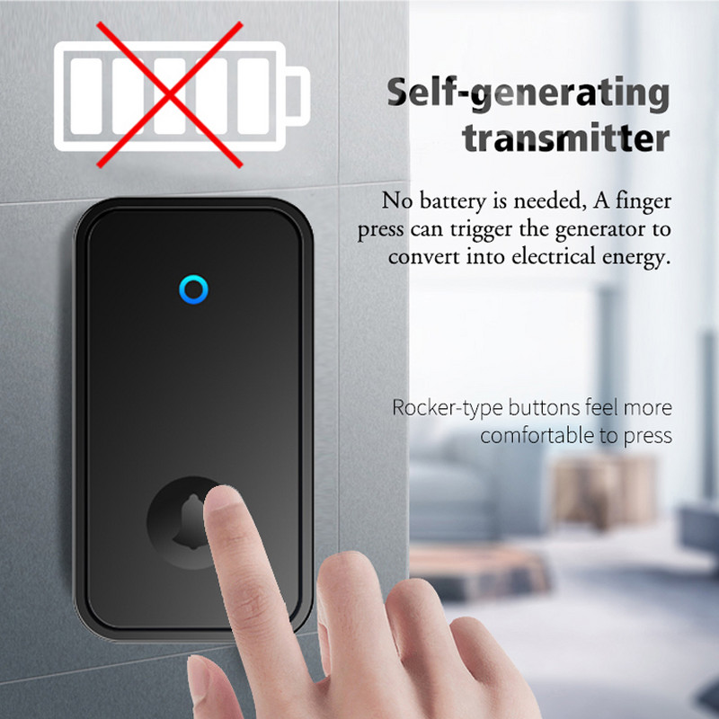 Bezvadu durvju zvana ūdensnecaurlaidīgs pašbarošanas poga Viedā durvju zvana komplekti Sākums Laipni lūdzam āra mājas zvanu uztvērējs