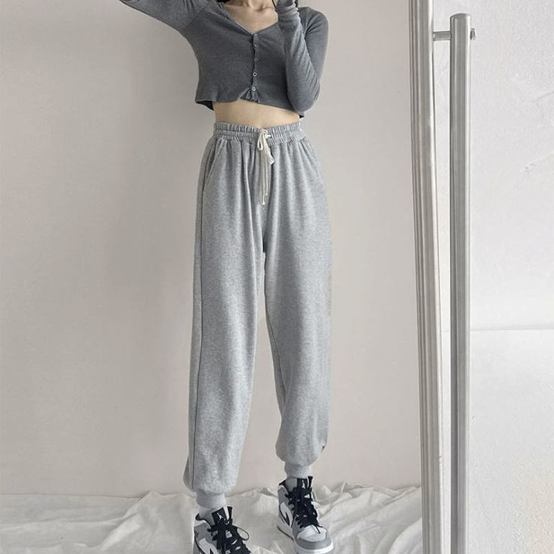 Pantaloni de trening roz pentru femei, toamnă, timp liber, pantaloni de sănătate, hip hop, fitness, pantaloni largi de bază, pantaloni de exercițiu pentru alergare în aer liber