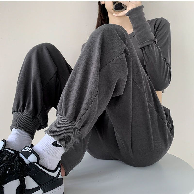 Pantaloni de trening roz pentru femei, toamnă, timp liber, pantaloni de sănătate, hip hop, fitness, pantaloni largi de bază, pantaloni de exercițiu pentru alergare în aer liber