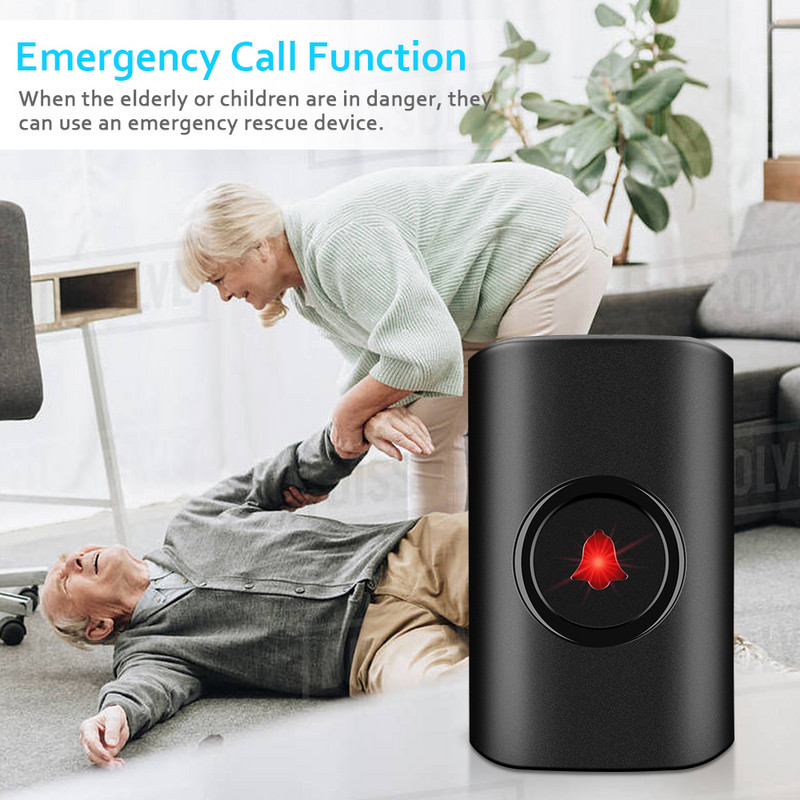 Camluxy vezeték nélküli vízálló ajtócsengő LED vaku otthoni ajtó csengő csengő kültéri ház üdvözlő csengő 300M távoli biztonsági riasztó