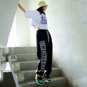 Ležerne hlače Ženske plesne hlače s visokim strukom Ljetne tanke široke hlače s trendovima u obliku slova Hip-Hop Jazz Hip-hop Sportske hlače