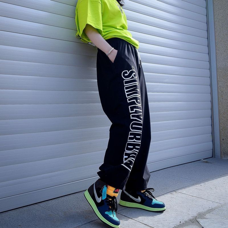 Ležerne hlače Ženske plesne hlače s visokim strukom Ljetne tanke široke hlače s trendovima u obliku slova Hip-Hop Jazz Hip-hop Sportske hlače