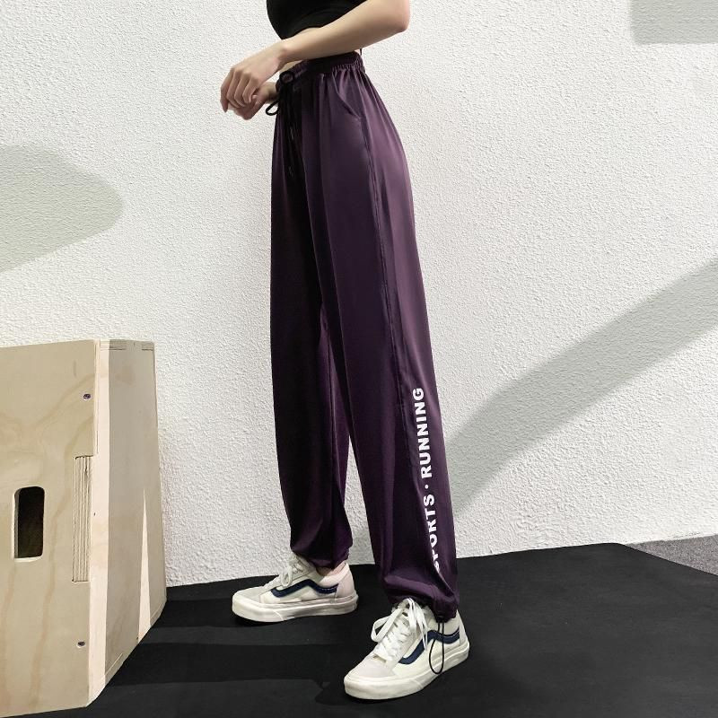 Pantaloni de fitness pentru femei Îmbrăcăminte de primăvară-vară Pantaloni de alergare sport elastici largi cu talie înaltă Pantaloni de yoga casual cu uscare rapidă