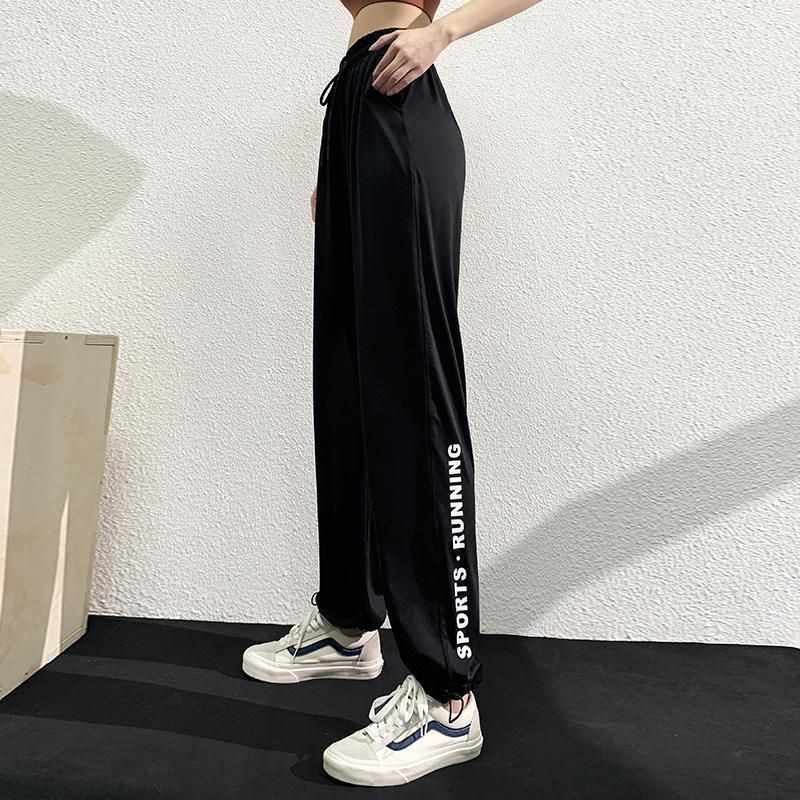 Pantaloni de fitness pentru femei Îmbrăcăminte de primăvară-vară Pantaloni de alergare sport elastici largi cu talie înaltă Pantaloni de yoga casual cu uscare rapidă
