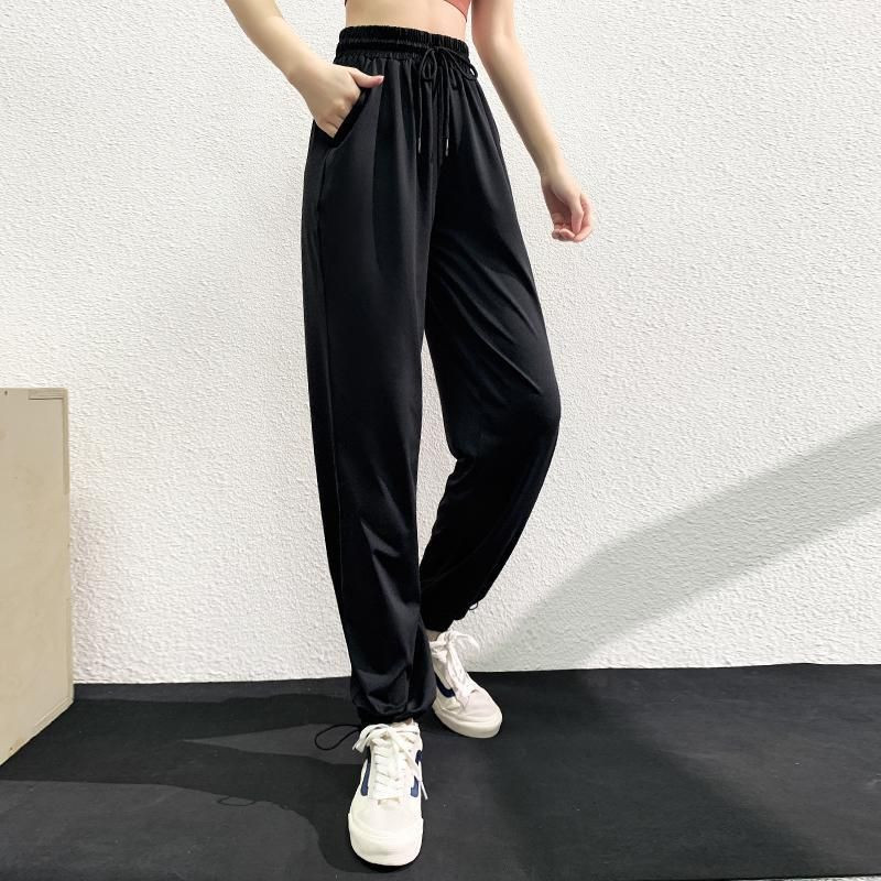 Pantaloni de fitness pentru femei Îmbrăcăminte de primăvară-vară Pantaloni de alergare sport elastici largi cu talie înaltă Pantaloni de yoga casual cu uscare rapidă