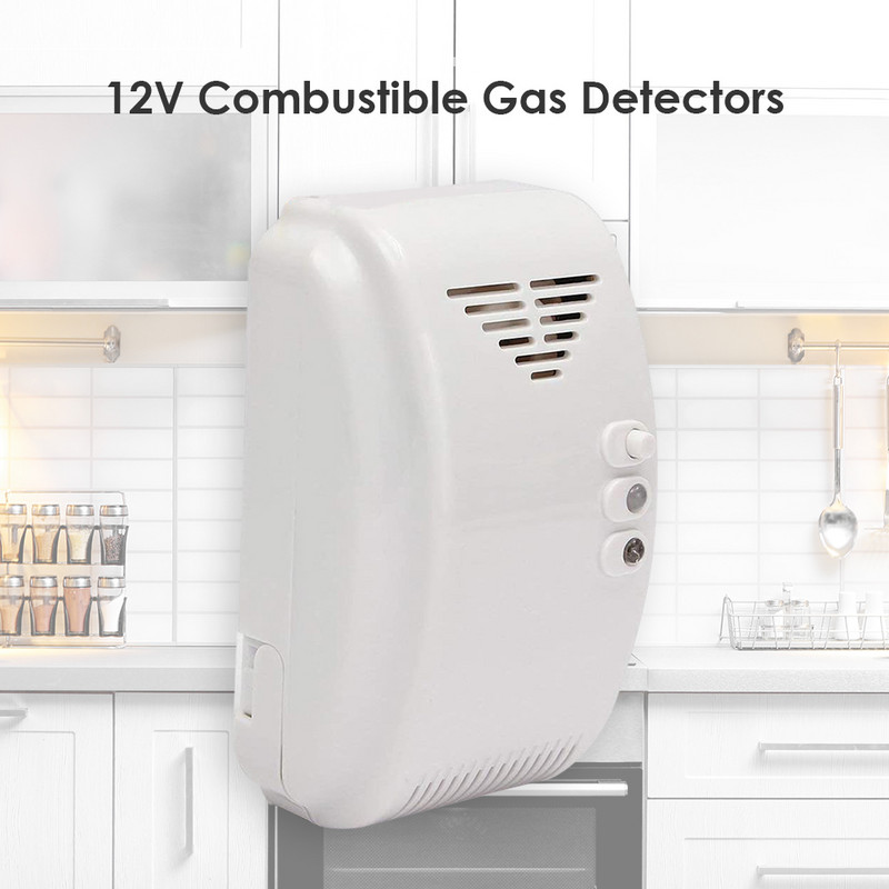 Detectoare de gaz montate pe perete 12V Alarmă Butan Senzor GPL Lumină sonoră Avertizare Propan pentru protecția dormitorului casnic Sistem de alarmă