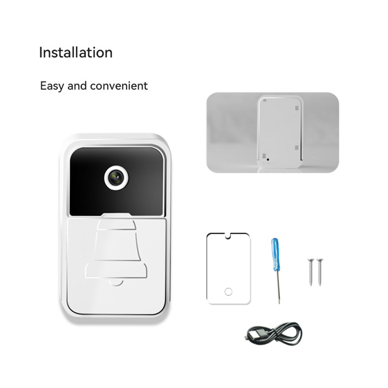 iAlarm 2,4 GHz WiFi viedais bezvadu durvju zvans HD kamera Nakts redzamības video domofons Mājas drošības durvju tālruņa monitors, uzlādējams